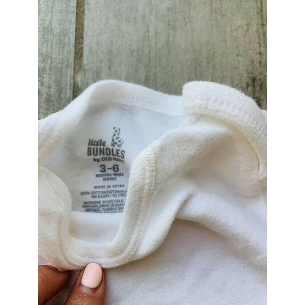 Baby Gap Old Navy Carter's Lot Set of 5 White Bodysuit Romper One-Piece 3-6M EUC